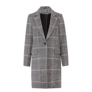 Anders Plaid Coat Charcoal pink plaid